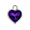 Diamond or Gemstone Heart Bezel Drop Charm in 14K White Gold