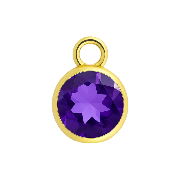 Diamond or Gemstone Bezel Drop Charm in 14K Yellow Gold