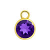 Diamond or Gemstone Bezel Drop Charm in 14K Yellow Gold