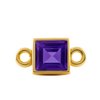 Diamond or Gemstone Square Bezel Bezel/Necklace Charm in 14K Yellow Gold