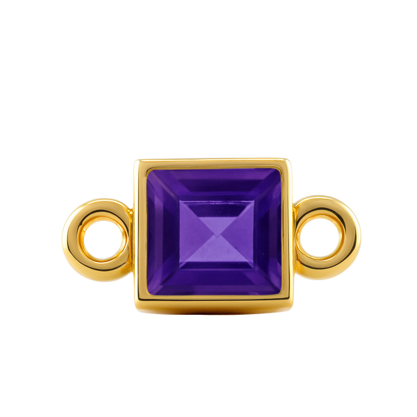 Diamond or Gemstone Square Bezel Bezel/Necklace Charm in 14K Yellow Gold