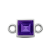 Diamond or Gemstone Square Bezel Drop Charm in 14K White Gold
