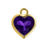 Diamond or Gemstone Heart Bezel Drop Charm in 14K Yellow Gold