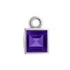 Diamond or Gemstone Square Bezel Drop Charm in 14K White Gold