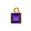 Diamond or Gemstone Square Bezel Drop Charm in 14K Yellow Gold