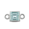 Diamond or Gemstone Square Bezel Drop Charm in 14K White Gold