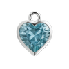 Diamond or Gemstone Heart Bezel Drop Charm in 14K White Gold