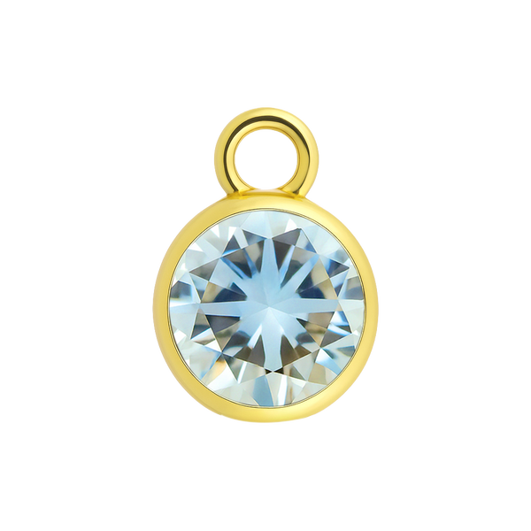 Diamond or Gemstone Bezel Drop Charm in 14K Yellow Gold