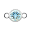 Diamond or Gemstone Bezel Bracelet/Necklace Charm in 14K White Gold