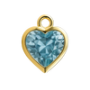 Diamond or Gemstone Heart Bezel Drop Charm in 14K Yellow Gold