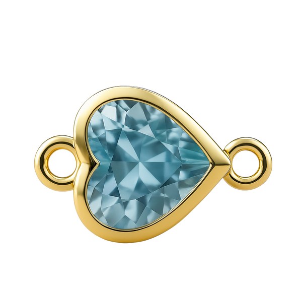 Diamond or Gemstone Heart Bezel Bracelet/Necklace Charm in 14K Yellow Gold