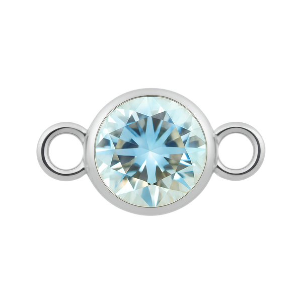 Diamond or Gemstone Bezel Bracelet/Necklace Charm in 14K White Gold