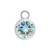 Diamond or Gemstone Bezel Drop Charm in 14K White Gold