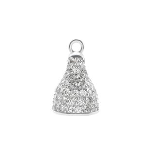 Cap Ends with CZ's Included in Sterling Silver (13 x 8 mm)