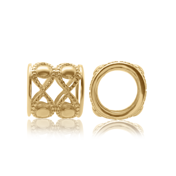 Fancy Cross Cage Beads in 14K Yellow Gold (7.0 x 6.8 mm)