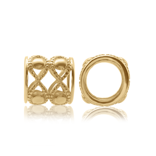 Fancy Cross Cage Beads in 14K Yellow Gold (7.0 x 6.8 mm)