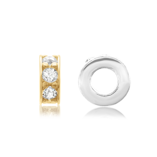 Diamond Roundel Beads in 14K Yellow Gold (6 mm)