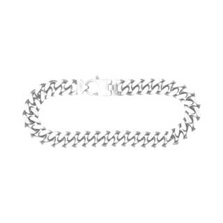 Finished Men's Cuban Curb Bracelet in Sterling Silver Rhodium Finish (7.30 mm - 20.00 mm)