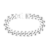 Finished Men's Cuban Curb Bracelet in Sterling Silver Rhodium Finish (7.30 mm - 20.00 mm)