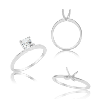 Cushion 4 Prong High TIF Style Solitaire