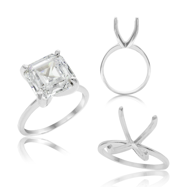 Cushion 4 Prong High TIF Style Solitaire