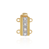Gold Bayonet Pearl Clasps with Diamonds (12 mm - 18 mm)