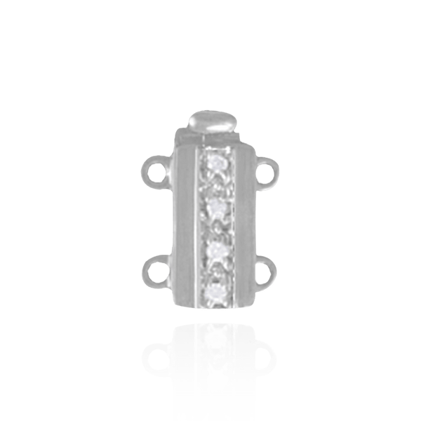 Gold Bayonet Pearl Clasps with Diamonds (12 mm - 18 mm)