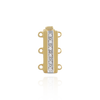 Gold Bayonet Pearl Clasps with Diamonds (12 mm - 18 mm)