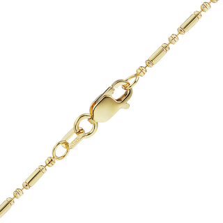 Finished Alternating Bead Necklace in 14K Yellow Gold (1.30 mm)