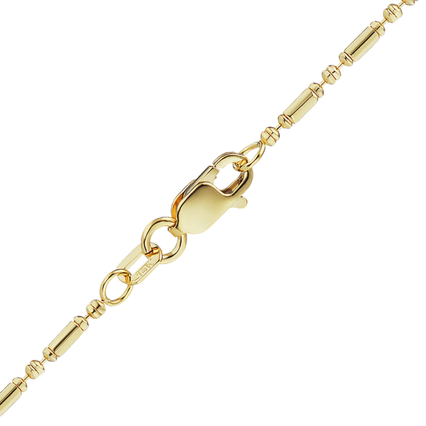 Finished Alternating Bead Necklace in 14K Yellow Gold (1.30 mm)