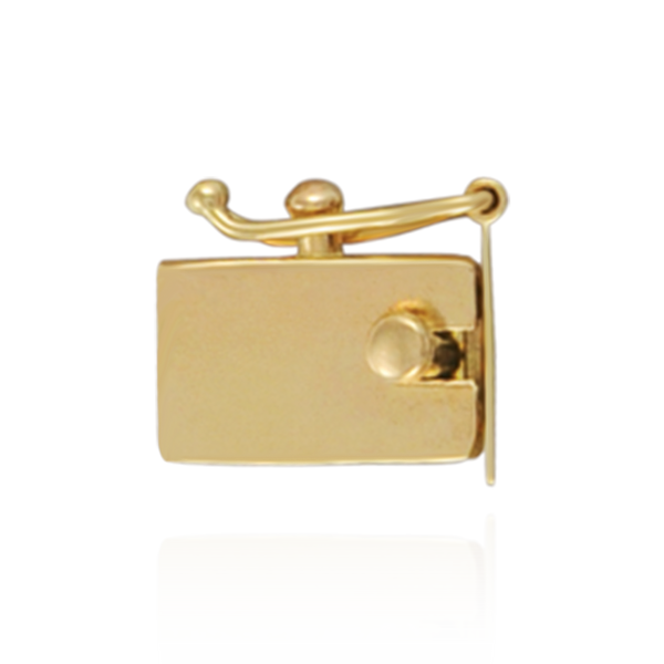Heavy Box Clasps with Push Button and Safety (6.5 mm - 10 mm)