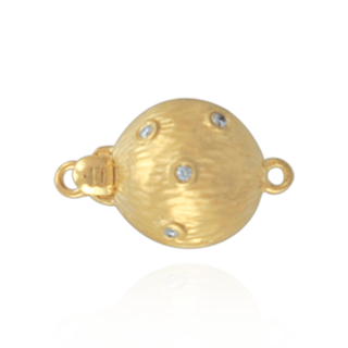 Bead Pearl Clasps with Diamonds (9 mm-12 mm)