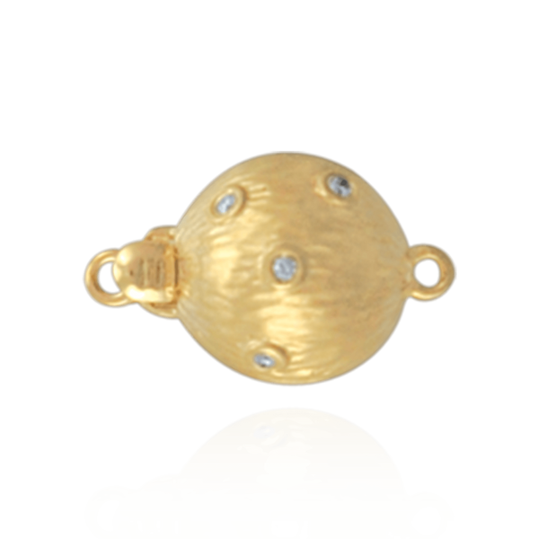 Bead Pearl Clasps with Diamonds (9 mm-12 mm)