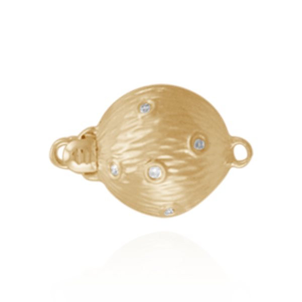 Bead Pearl Clasps with Diamonds (9 mm-12 mm)