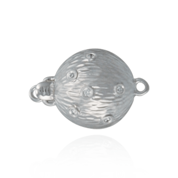 Bead Pearl Clasps with Diamonds (9 mm-12 mm)