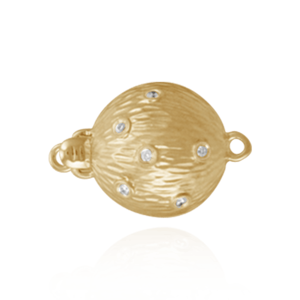 Bead Pearl Clasps with Diamonds (9 mm-12 mm)