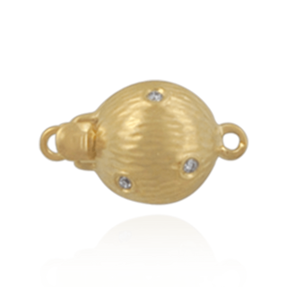 Bead Pearl Clasps with Diamonds (9 mm-12 mm)