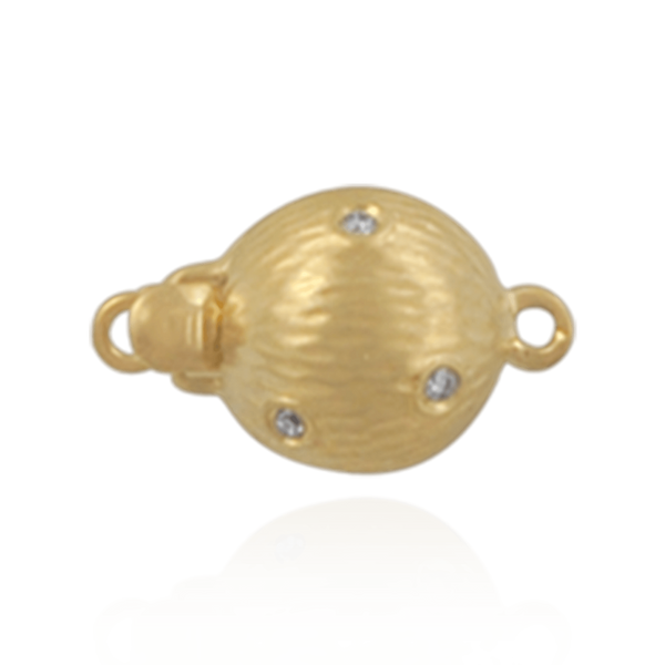 Bead Pearl Clasps with Diamonds (9 mm-12 mm)