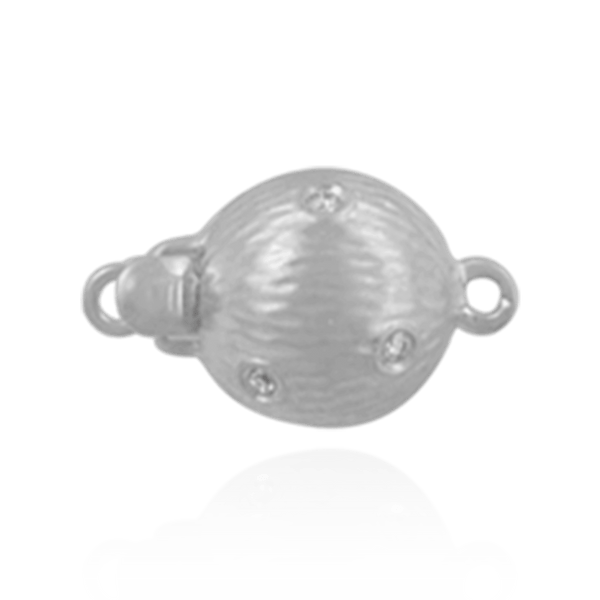 Bead Pearl Clasps with Diamonds (9 mm-12 mm)