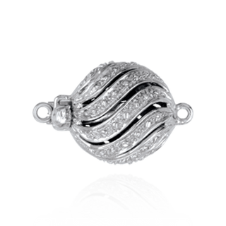 Bead Pearl Clasps with Diamond Cut Illusion (11.5 mm)