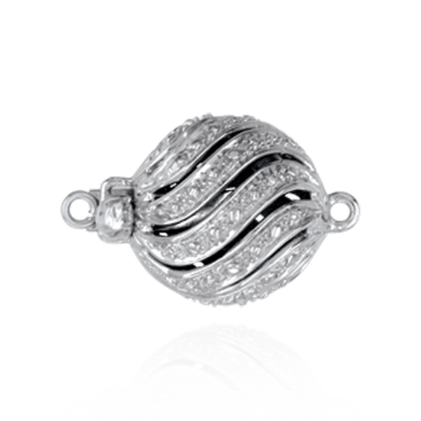 Bead Pearl Clasps with Diamond Cut Illusion (11.5 mm)