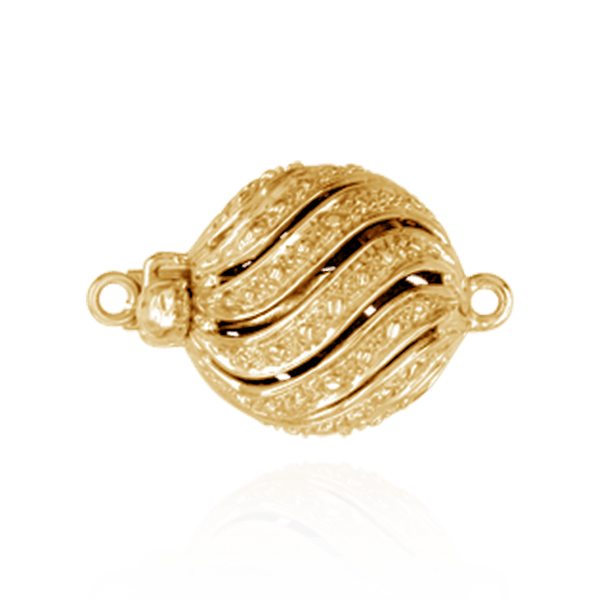 Bead Pearl Clasps with Diamond Cut Illusion (11.5 mm)