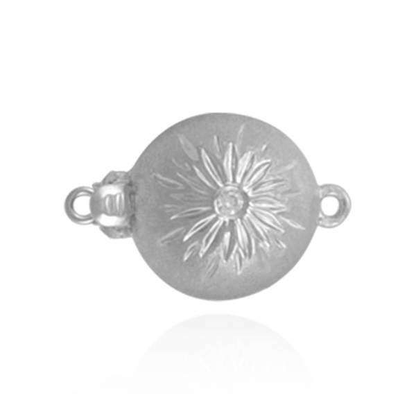 Bead Pearl Clasps with Diamonds in Center (11.5 mm)