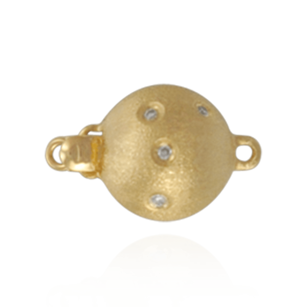 Bead Pearl Clasps with Diamonds (10 mm-12 mm)