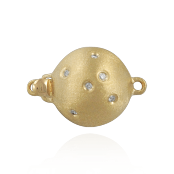 Bead Pearl Clasps with Diamonds (10 mm-12 mm)