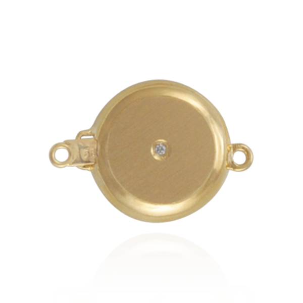 Bead Pearl Clasps with Diamonds in Center (10 mm-14 mm)