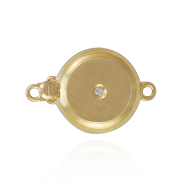 Bead Pearl Clasps with Diamonds in Center (10 mm-14 mm)