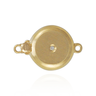 Bead Pearl Clasps with Diamonds in Center (10 mm-14 mm)