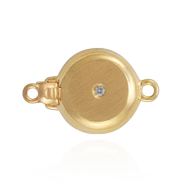 Bead Pearl Clasps with Diamonds in Center (10 mm-14 mm)