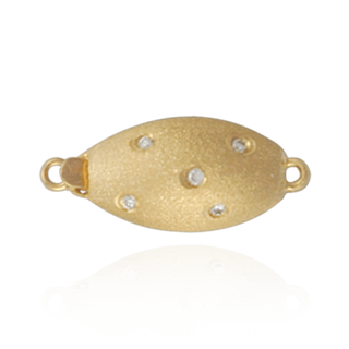 Oval Bead Clasps with Diamonds (19 mm)